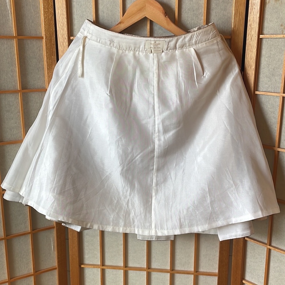 Kate Spade New York Ariella Gold Shimmer A-Line Pleated Skirt Size 2 - Picture 9 of 16